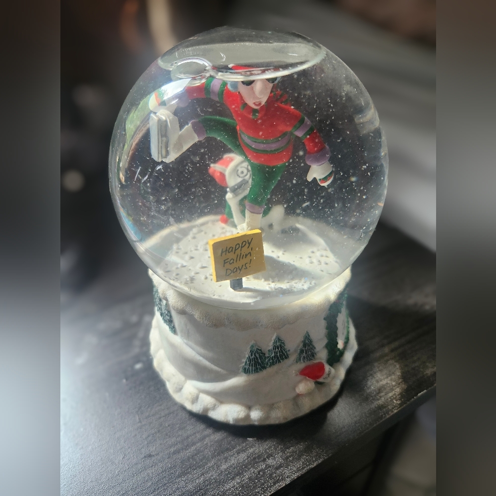 Festive Snow Globe with Skating Maxine